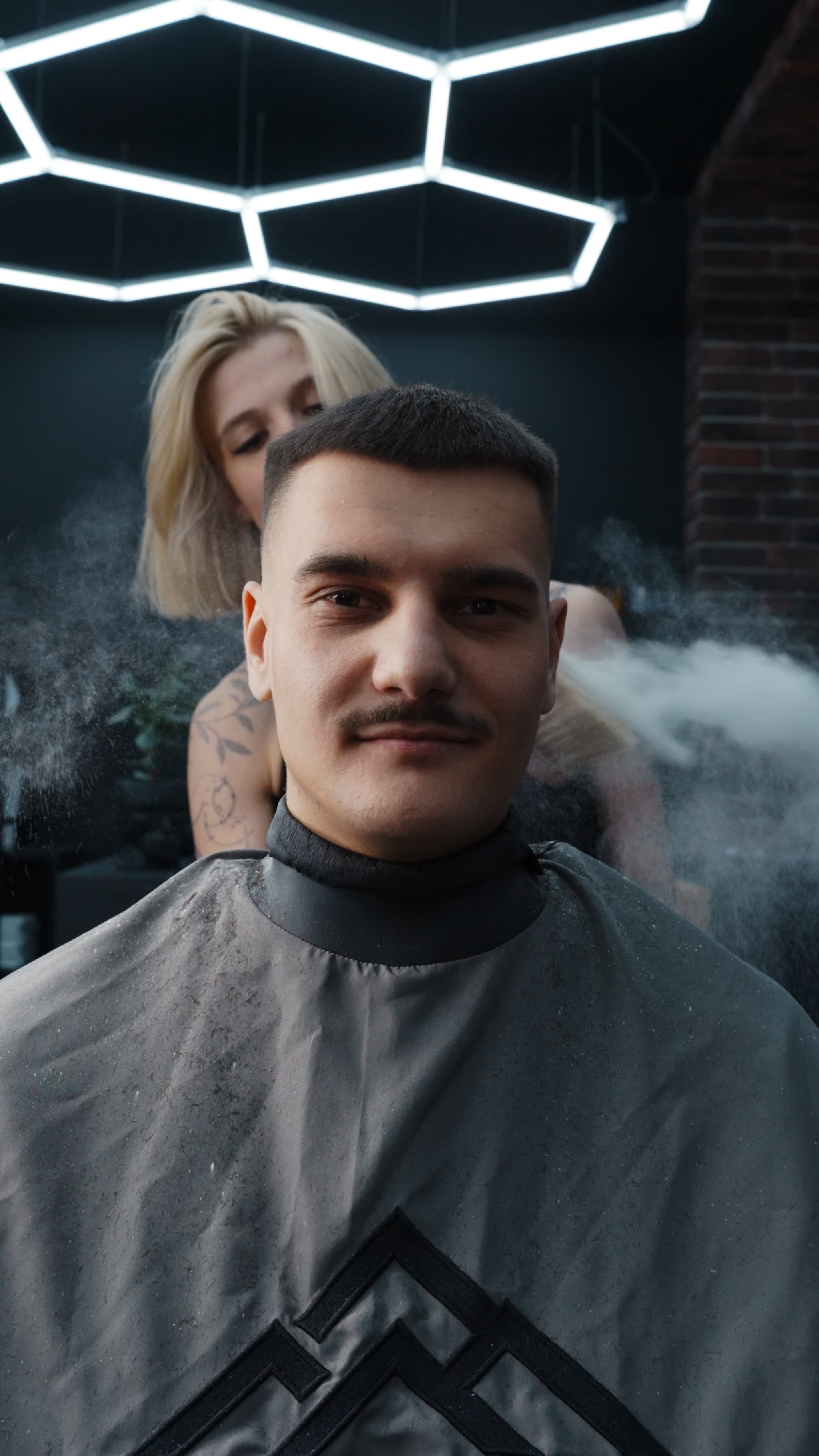 Man getting his hair trimmed