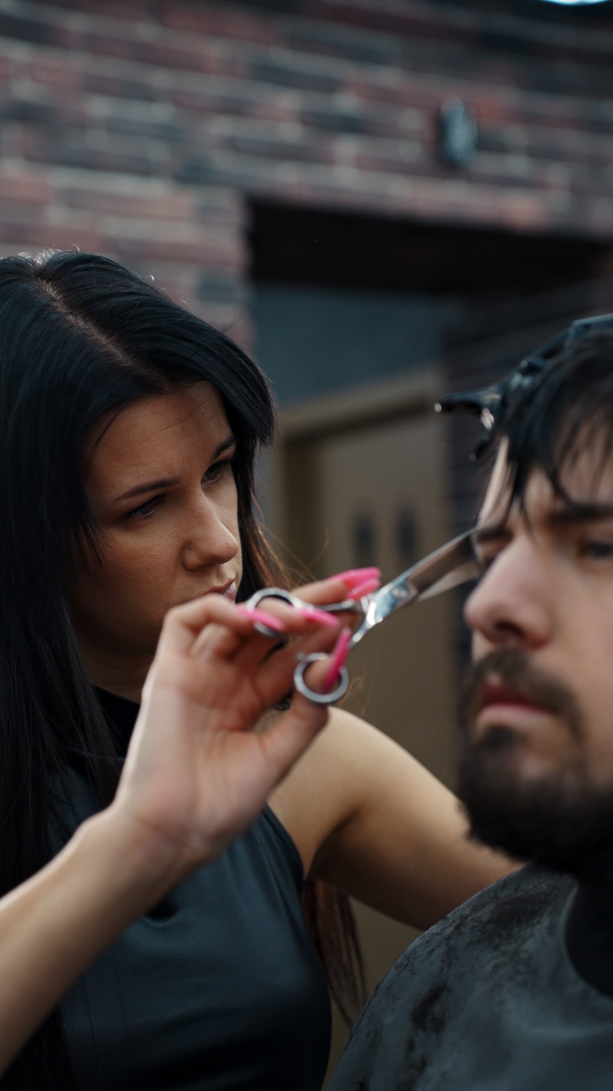 Man getting his hair cut